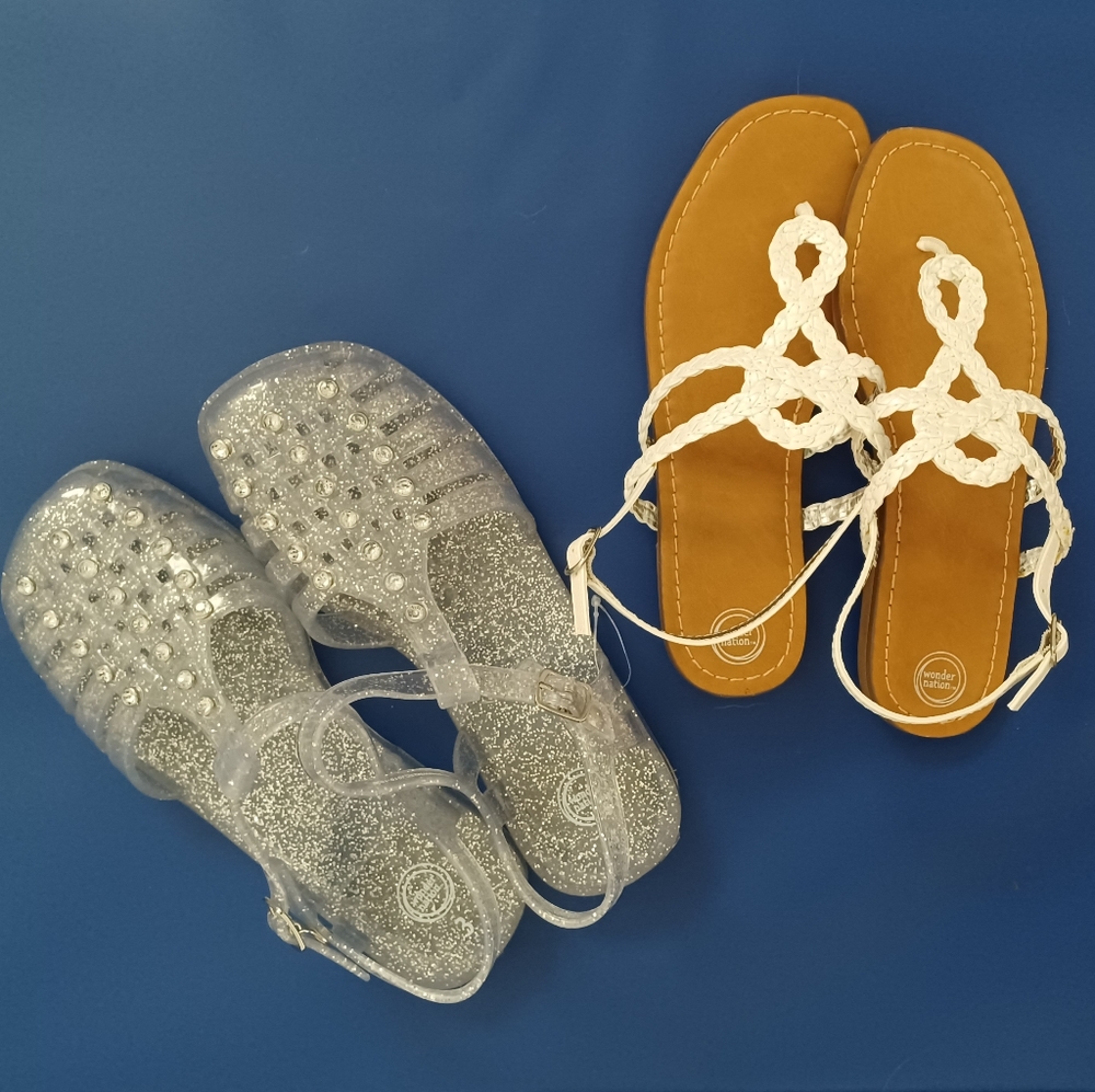 2 pr Girls Summer Sandals Size 3 (big girl)